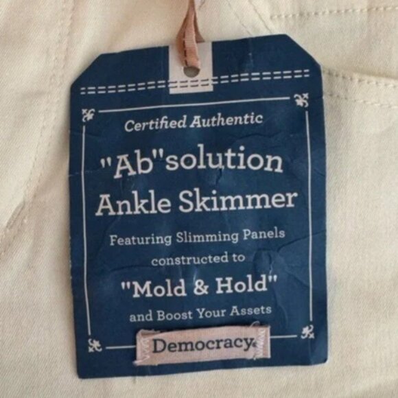 Democracy "Ab"solution Ankle Skimmer Stretch Waist yellow jeans  Sz 10 - Picture 12 of 12